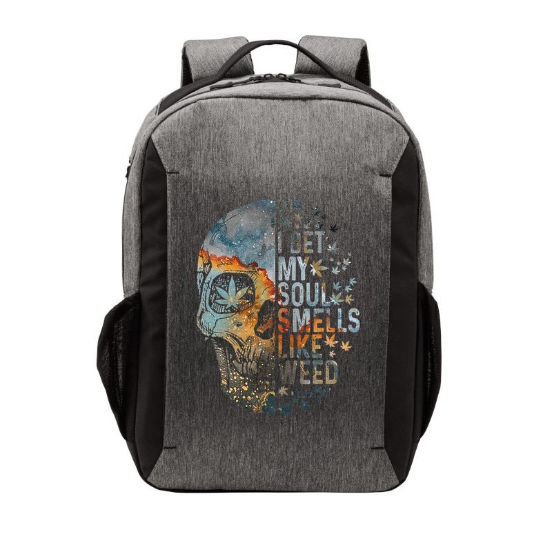 I Bet My Soul Smells Like Weed Skull Cannabis Funny Vector Backpack
