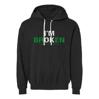 IM Broken Mental Health Awareness Invisible Illness IM Ok Garment-Dyed Fleece Hoodie