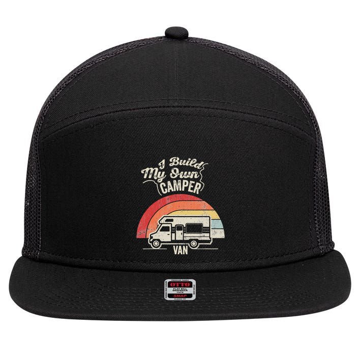 I Build My Own Camper Van Retro Style 7 Panel Mesh Trucker Snapback Hat