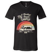 I Build My Own Camper Van Retro Style V-Neck T-Shirt