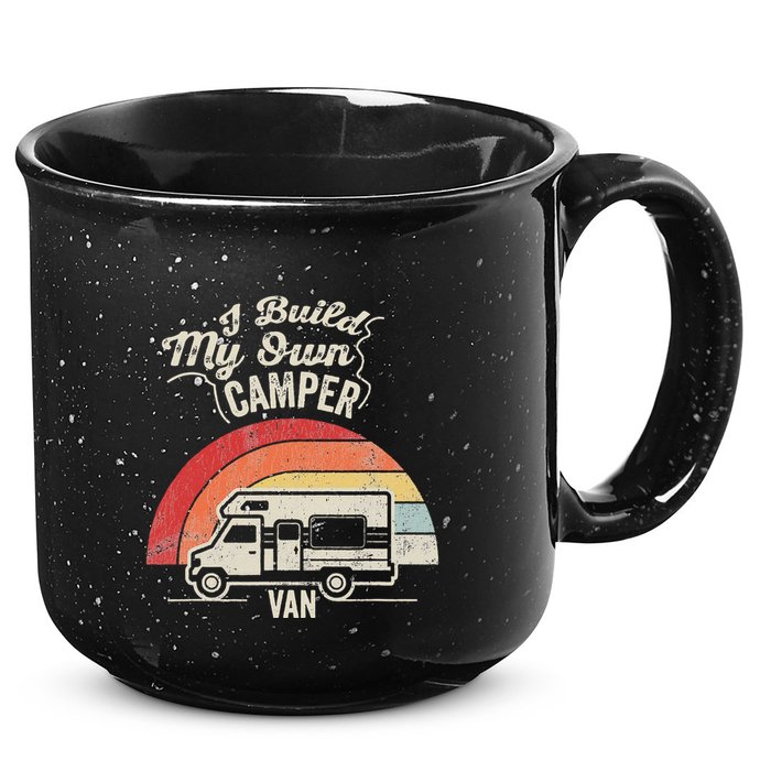 I Build My Own Camper Van Retro Style 15oz Campfire Ceramic Mug