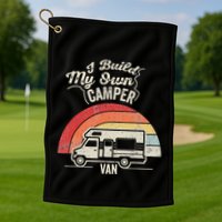 I Build My Own Camper Van Retro Style Golf Towel