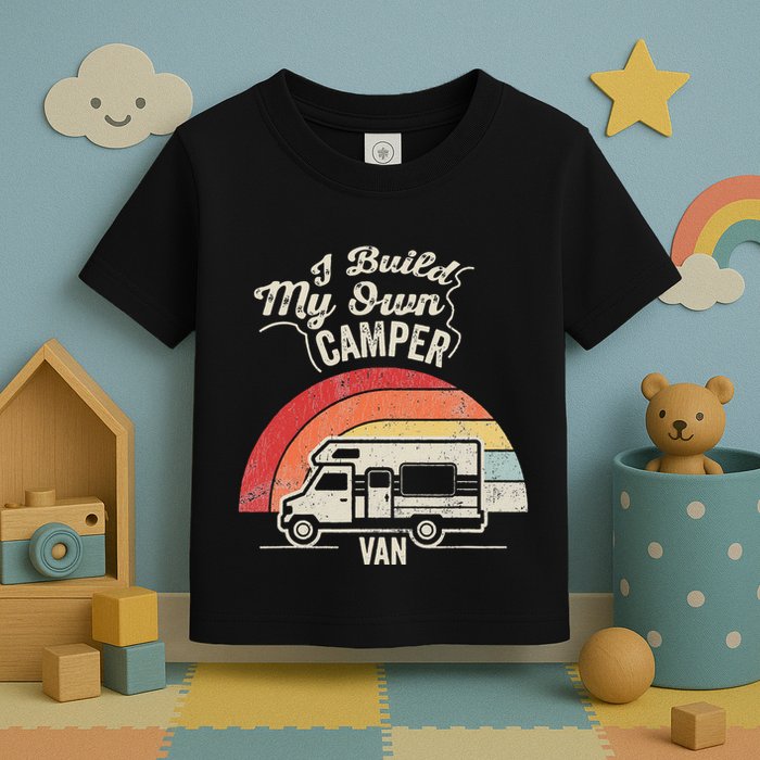 I Build My Own Camper Van Retro Style Toddler T-Shirt