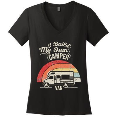 I Build My Own Camper Van Retro Style Women's V-Neck T-Shirt