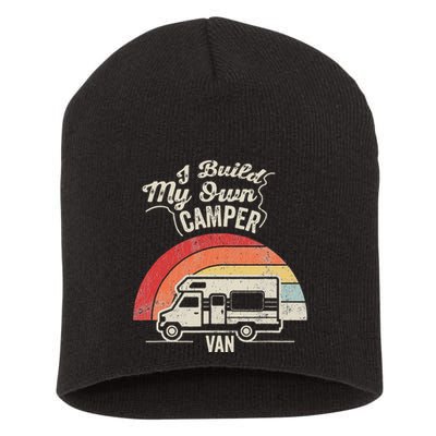 I Build My Own Camper Van Retro Style Short Acrylic Beanie