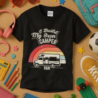 I Build My Own Camper Van Retro Style Kids T-Shirt
