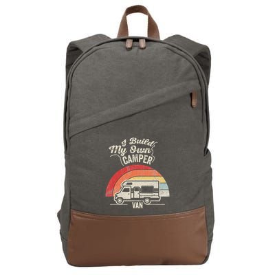 I Build My Own Camper Van Retro Style Cotton Canvas Backpack