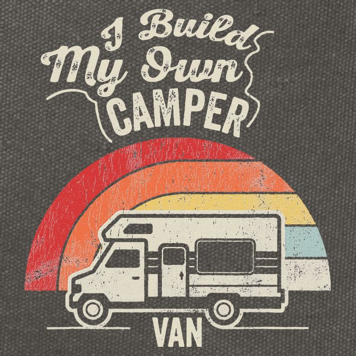 I Build My Own Camper Van Retro Style Cotton Canvas Backpack