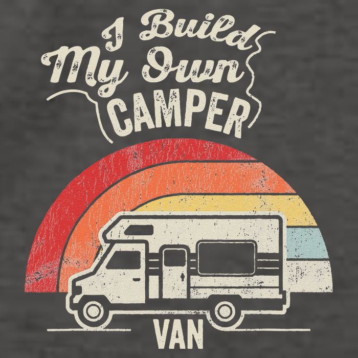 I Build My Own Camper Van Retro Style Vector Backpack