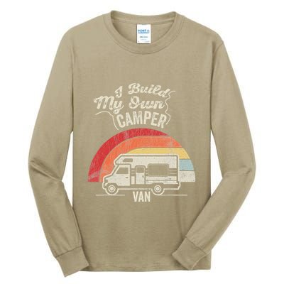 I Build My Own Camper Van Retro Style Tall Long Sleeve T-Shirt