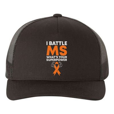 I Battle Ms WhatS Your Superpower Awareness Ribbon Yupoong Adult 5-Panel Trucker Hat