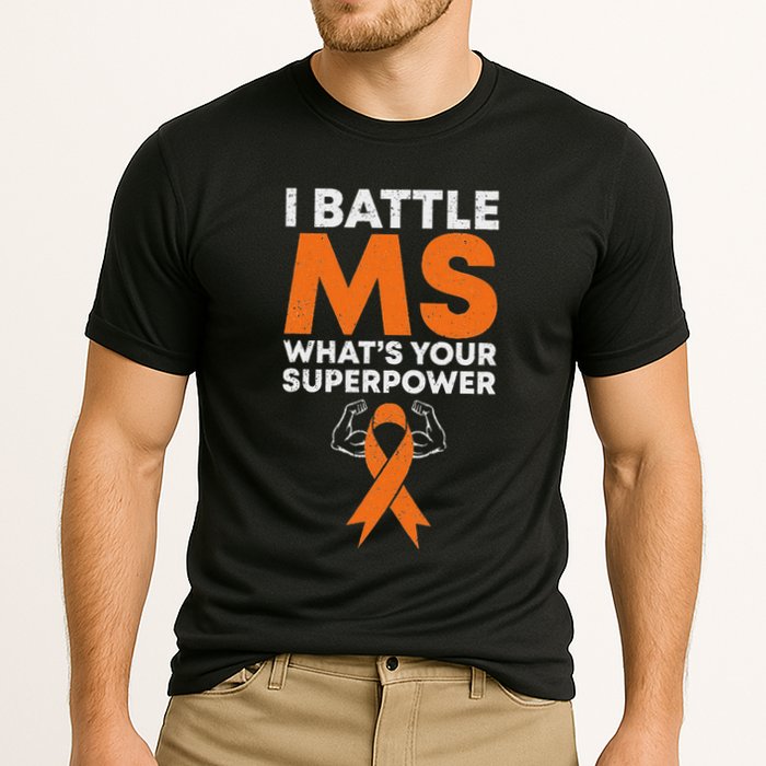I Battle Ms WhatS Your Superpower Awareness Ribbon Performance Shirt