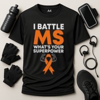 I Battle Ms WhatS Your Superpower Awareness Ribbon Performance Shirt