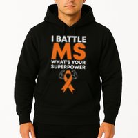 I Battle Ms WhatS Your Superpower Awareness Ribbon Hoodie