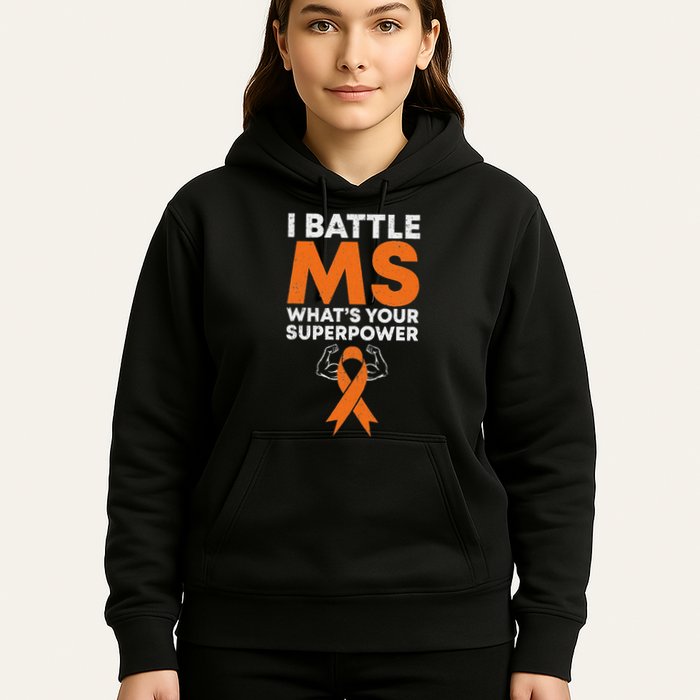 I Battle Ms WhatS Your Superpower Awareness Ribbon Hoodie
