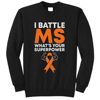 I Battle Ms WhatS Your Superpower Awareness Ribbon Sweatshirt
