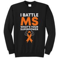 I Battle Ms WhatS Your Superpower Awareness Ribbon Sweatshirt