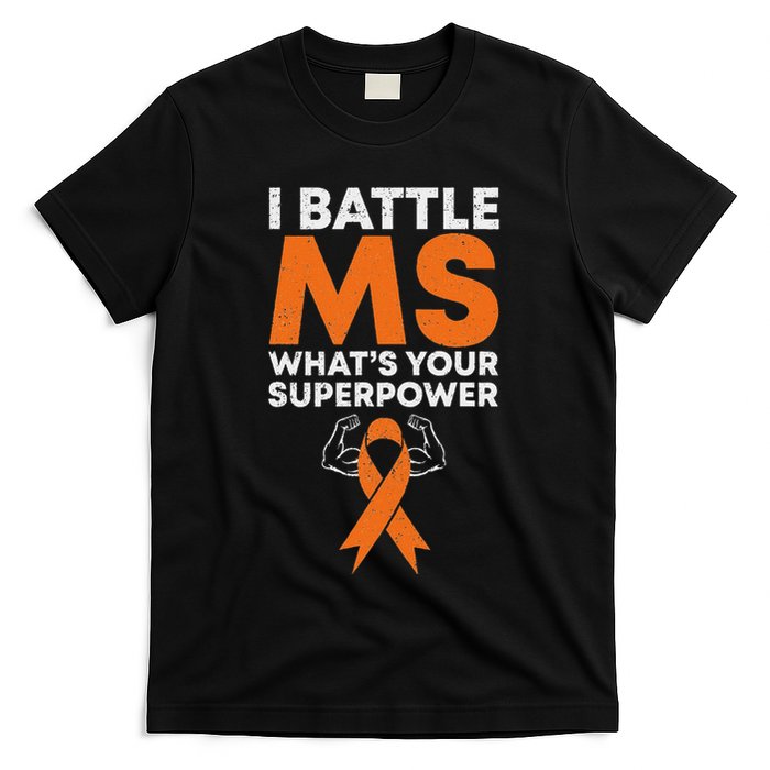I Battle Ms WhatS Your Superpower Awareness Ribbon T-Shirt