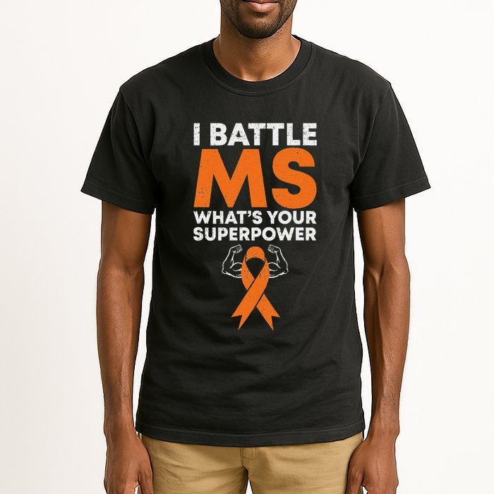 I Battle Ms WhatS Your Superpower Awareness Ribbon Tall T-Shirt