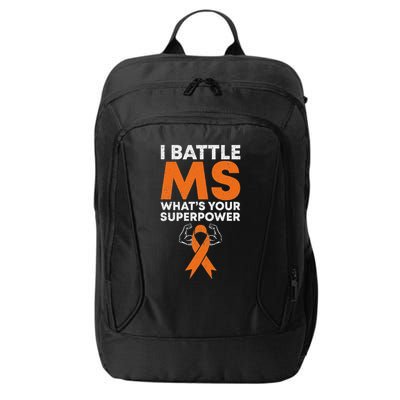 I Battle Ms WhatS Your Superpower Awareness Ribbon City Backpack