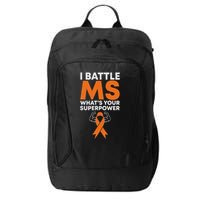 I Battle Ms WhatS Your Superpower Awareness Ribbon City Backpack