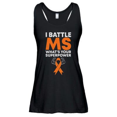 I Battle Ms WhatS Your Superpower Awareness Ribbon Ladies Essential Flowy Tank