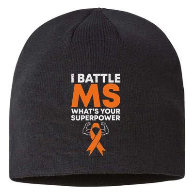 I Battle Ms WhatS Your Superpower Awareness Ribbon Sustainable Beanie