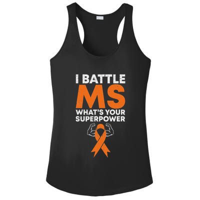 I Battle Ms WhatS Your Superpower Awareness Ribbon Ladies PosiCharge Competitor Racerback Tank