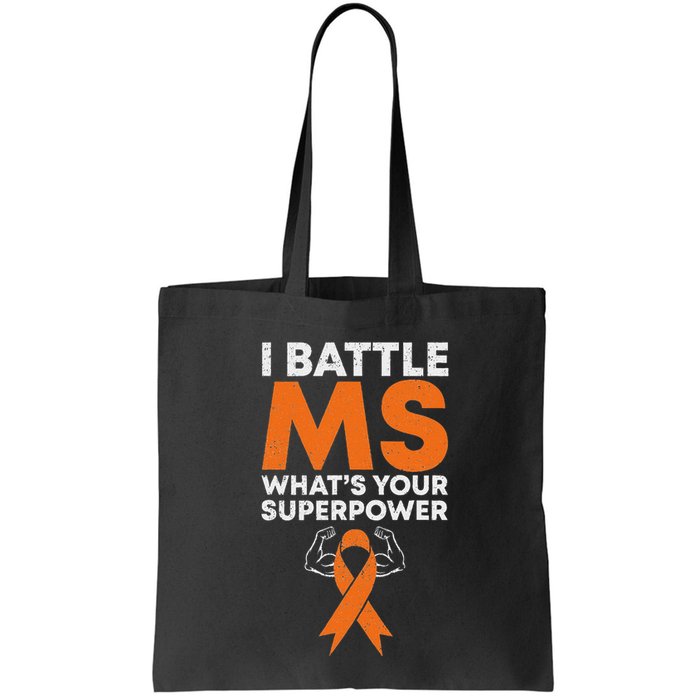 I Battle Ms WhatS Your Superpower Awareness Ribbon Bag