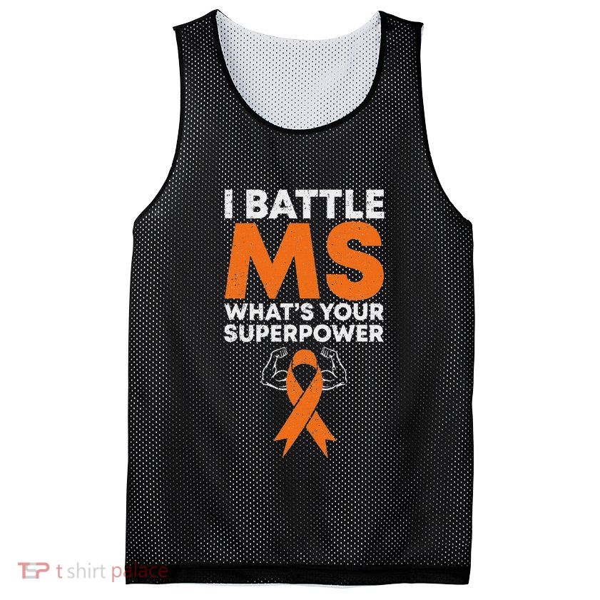 I Battle Ms WhatS Your Superpower Awareness Ribbon Mesh Reversible Basketball Jersey Tank