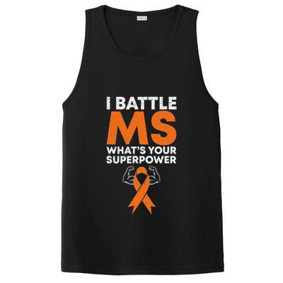 I Battle Ms WhatS Your Superpower Awareness Ribbon PosiCharge Competitor Tank
