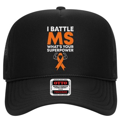 I Battle Ms WhatS Your Superpower Awareness Ribbon Trucker Hat