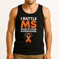 I Battle Ms WhatS Your Superpower Awareness Ribbon Tank Top
