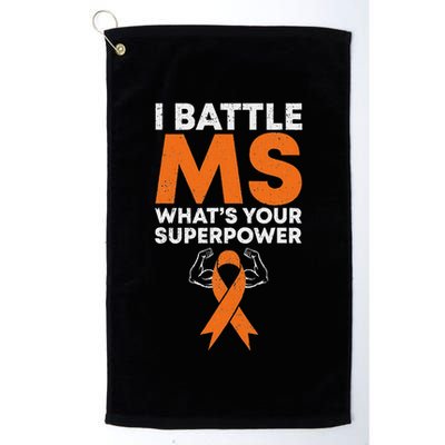 I Battle Ms WhatS Your Superpower Awareness Ribbon Golf Towel