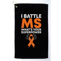 I Battle Ms WhatS Your Superpower Awareness Ribbon Golf Towel
