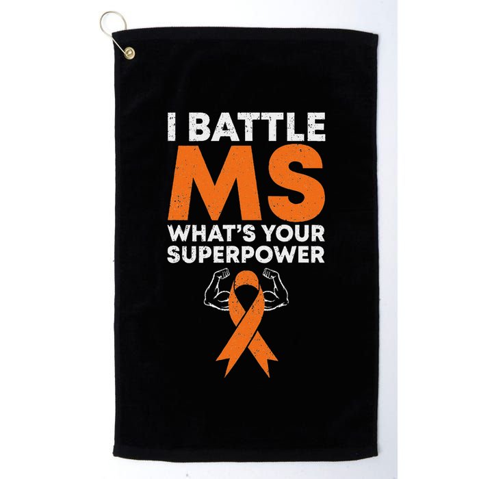 I Battle Ms WhatS Your Superpower Awareness Ribbon Golf Towel