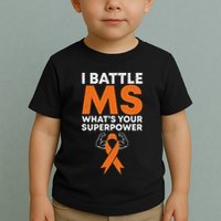 I Battle Ms WhatS Your Superpower Awareness Ribbon Toddler T-Shirt