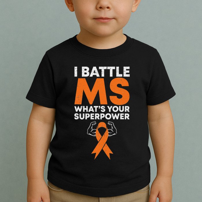 I Battle Ms WhatS Your Superpower Awareness Ribbon Toddler T-Shirt