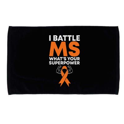 I Battle Ms WhatS Your Superpower Awareness Ribbon Microfiber Hand Towel