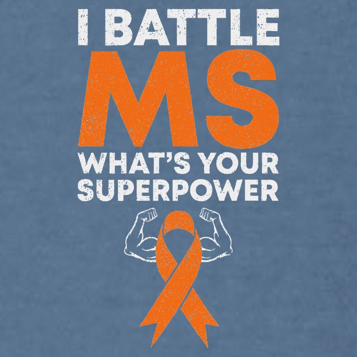 I Battle Ms WhatS Your Superpower Awareness Ribbon Garment-Dyed Sweatshirt