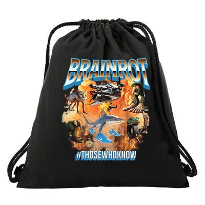 Italian Brainrot Meme Bootleg Drawstring Bag