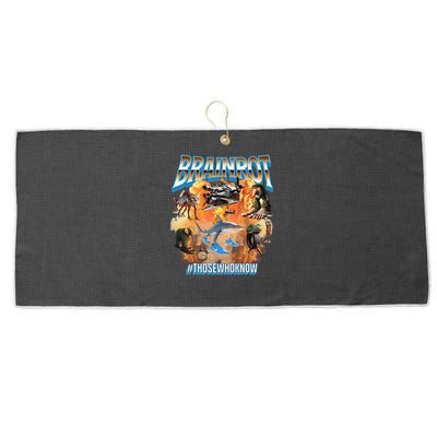 Italian Brainrot Meme Bootleg Large Microfiber Waffle Golf Towel