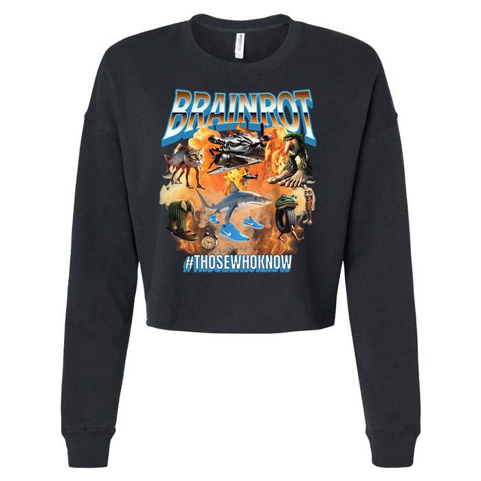Italian Brainrot Meme Bootleg Cropped Pullover Crew