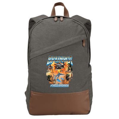 Italian Brainrot Meme Bootleg Cotton Canvas Backpack