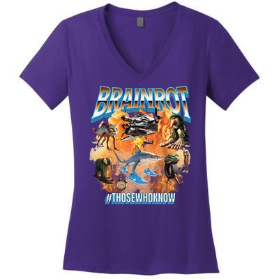 Italian Brainrot Meme Bootleg Women's V-Neck T-Shirt