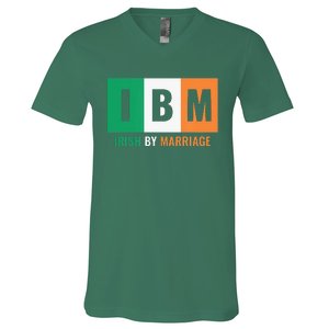 Irish By Marriage IBM Funny St Patrick's Day V-Neck T-Shirt