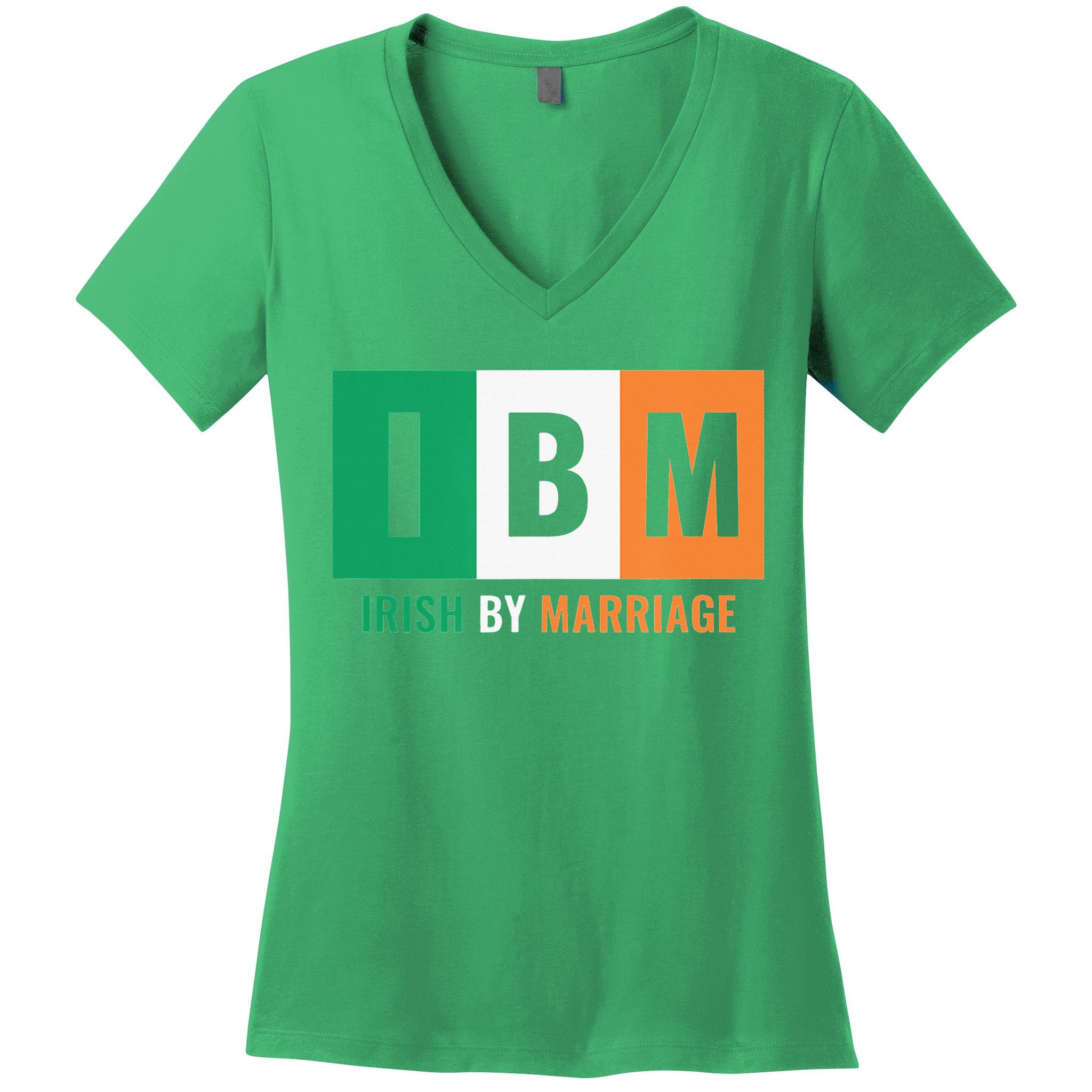 Irish By Marriage IBM Funny St Patrick's Day Women's V-Neck T-Shirt
