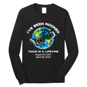 IVe Been Mooned Twice In A Lifetime Total Solar Eclipse Long Sleeve Shirt