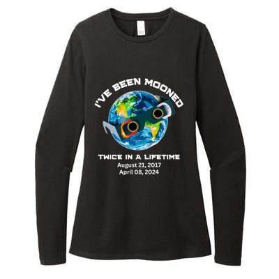 IVe Been Mooned Twice In A Lifetime Total Solar Eclipse Womens CVC Long Sleeve Shirt