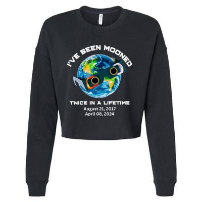 IVe Been Mooned Twice In A Lifetime Total Solar Eclipse Cropped Pullover Crew